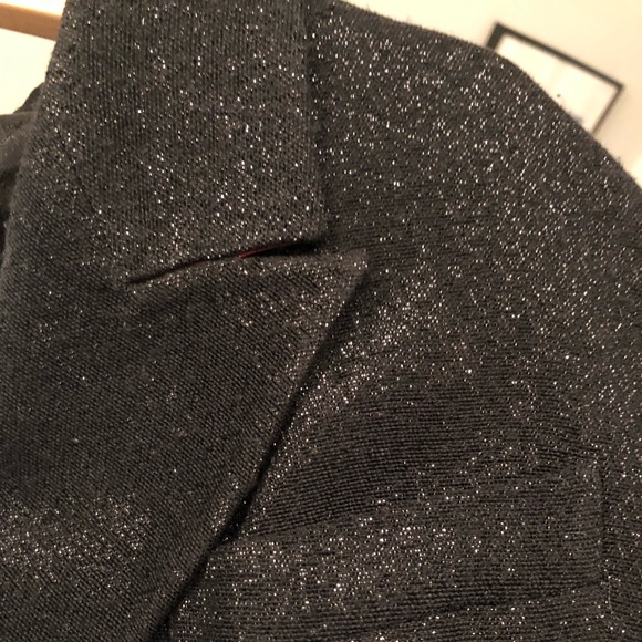 BARBARA BUI PARIS black glitter blazer french size T44 US XL 14 - Picture 5 of 6